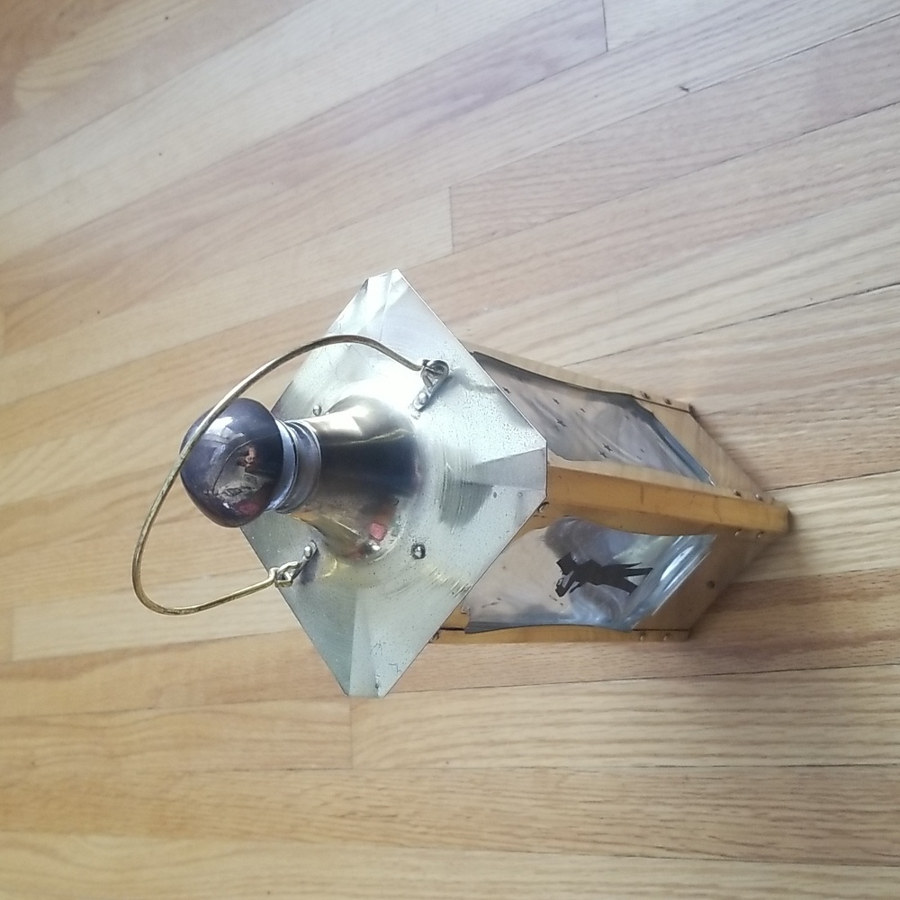 Vintage Brass and Glass  Musical Decanter